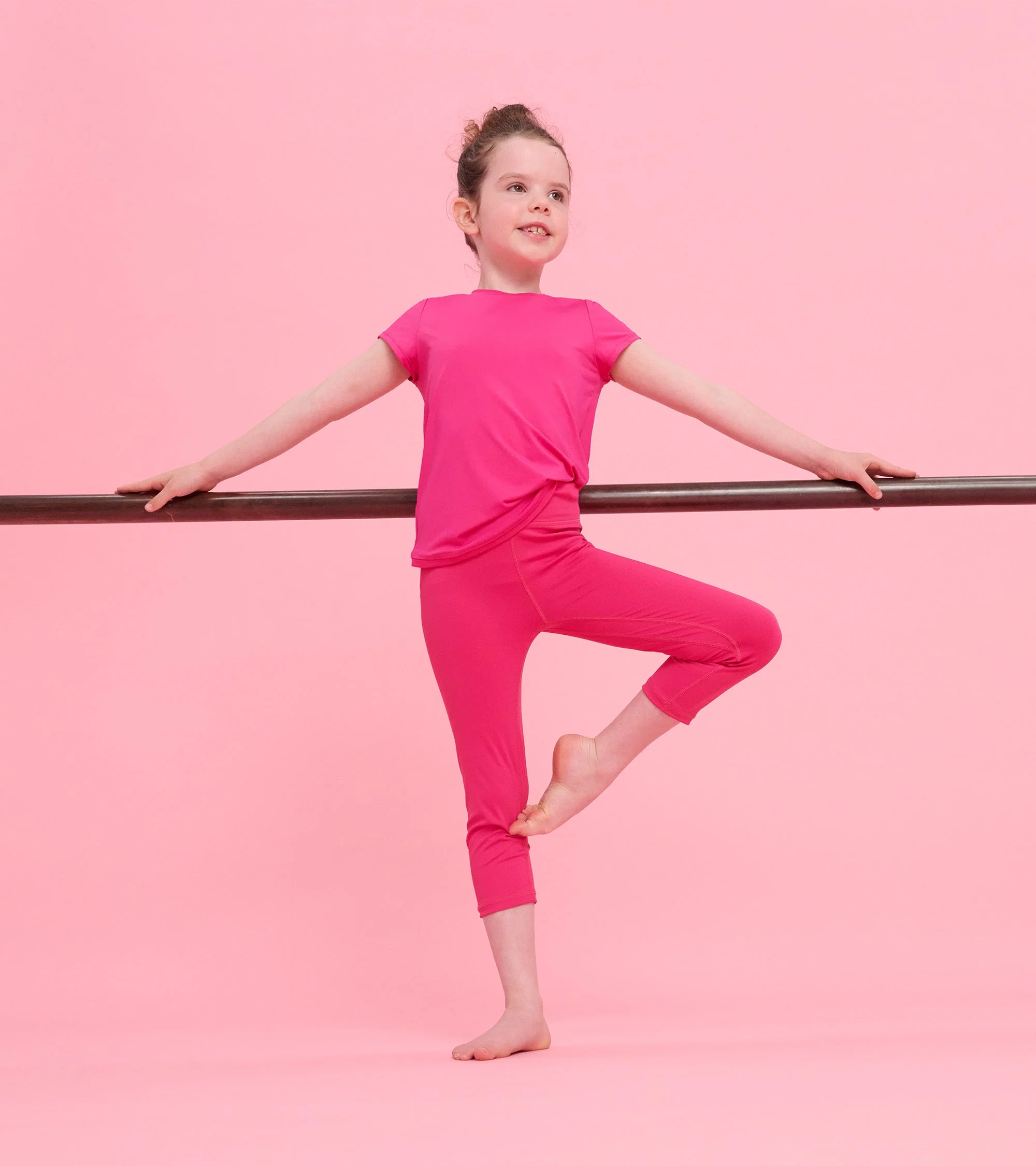 Girls Pink Mesh Trim T-Shirt - Image 3