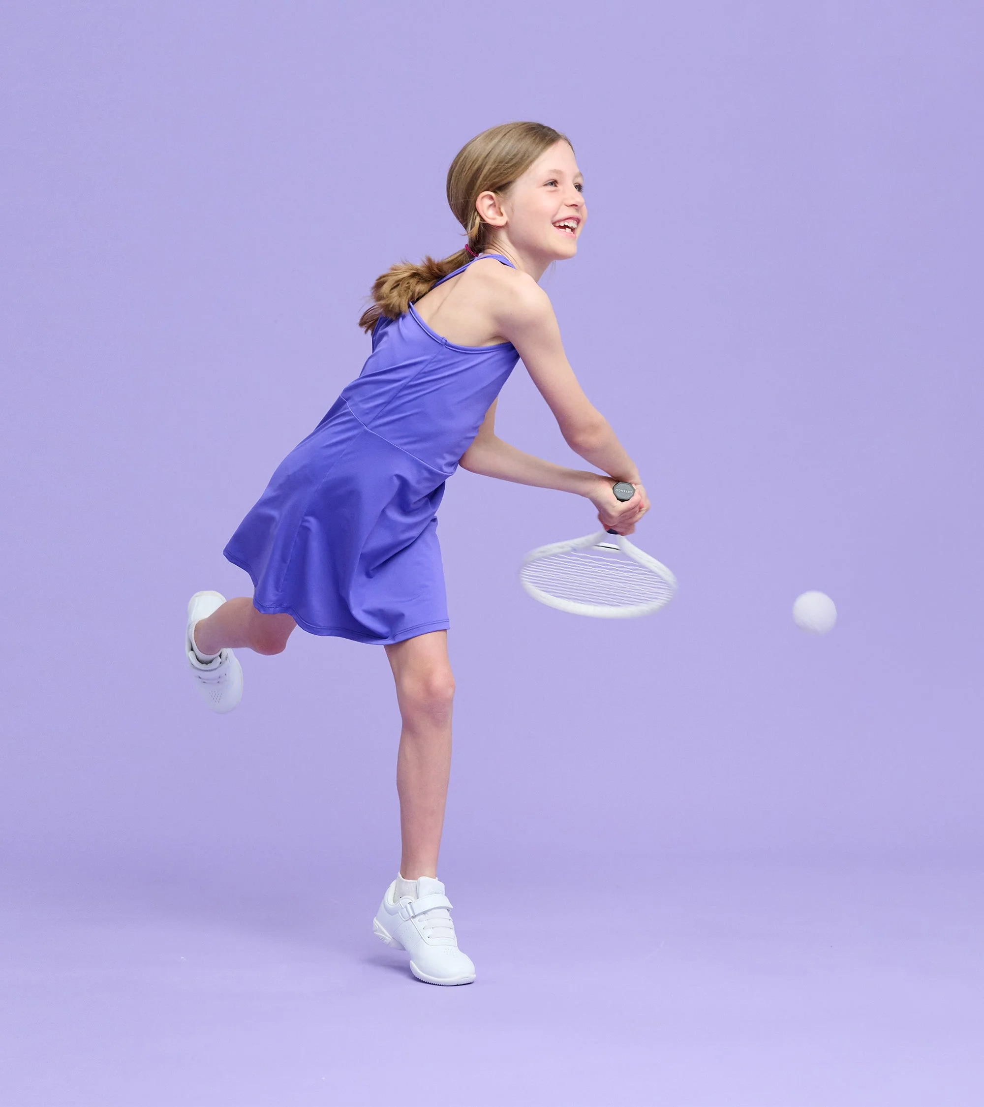 Girls Purple Active A-Line Dress - Image 3